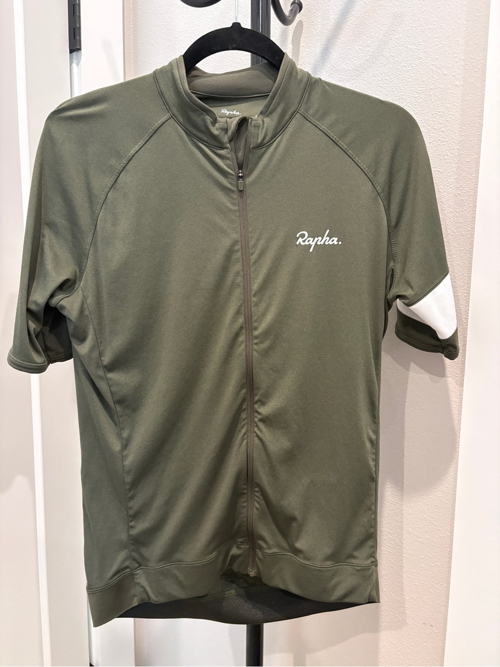 Rapha Olive Green Short-Sleeve Performance jersey with Sleeve Accent & pockets